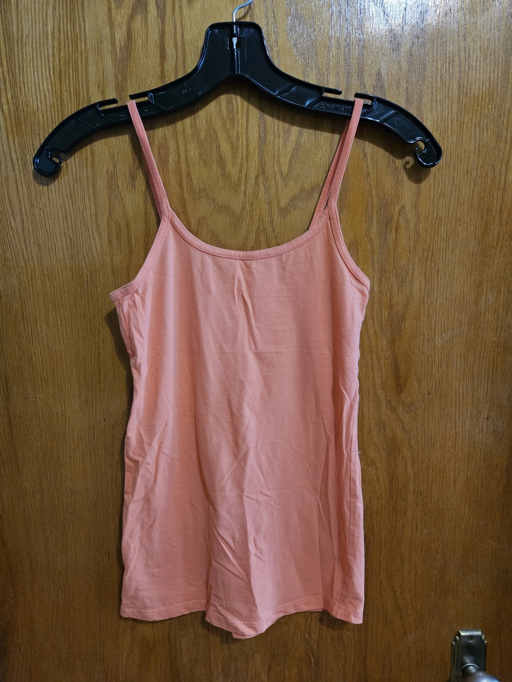 Women’s Coral Pink Stretch Tank Top - Classic Spaghetti Strap